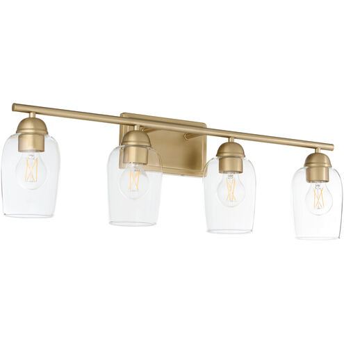 Wallinger 4 Light 30.25 inch Aged Brass Vanity Light Wall Light