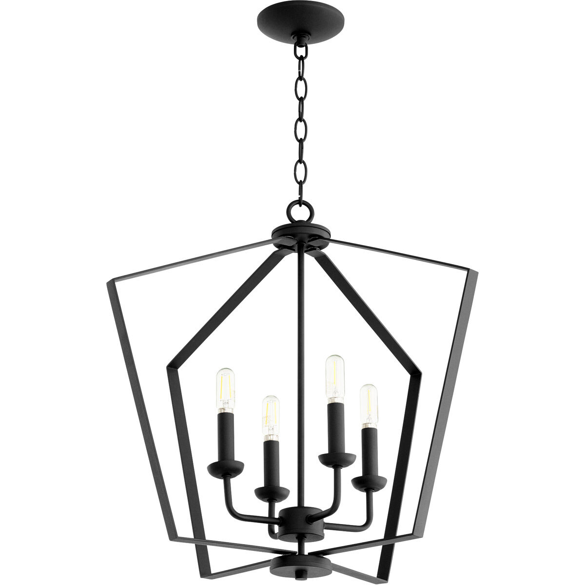 Fort Worth 4 Light 23 inch Noir Mini Chandelier Ceiling Light, Quorum Home