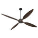 Papillon 80 inch Matte Black with Walnut Blades Ceiling Fan