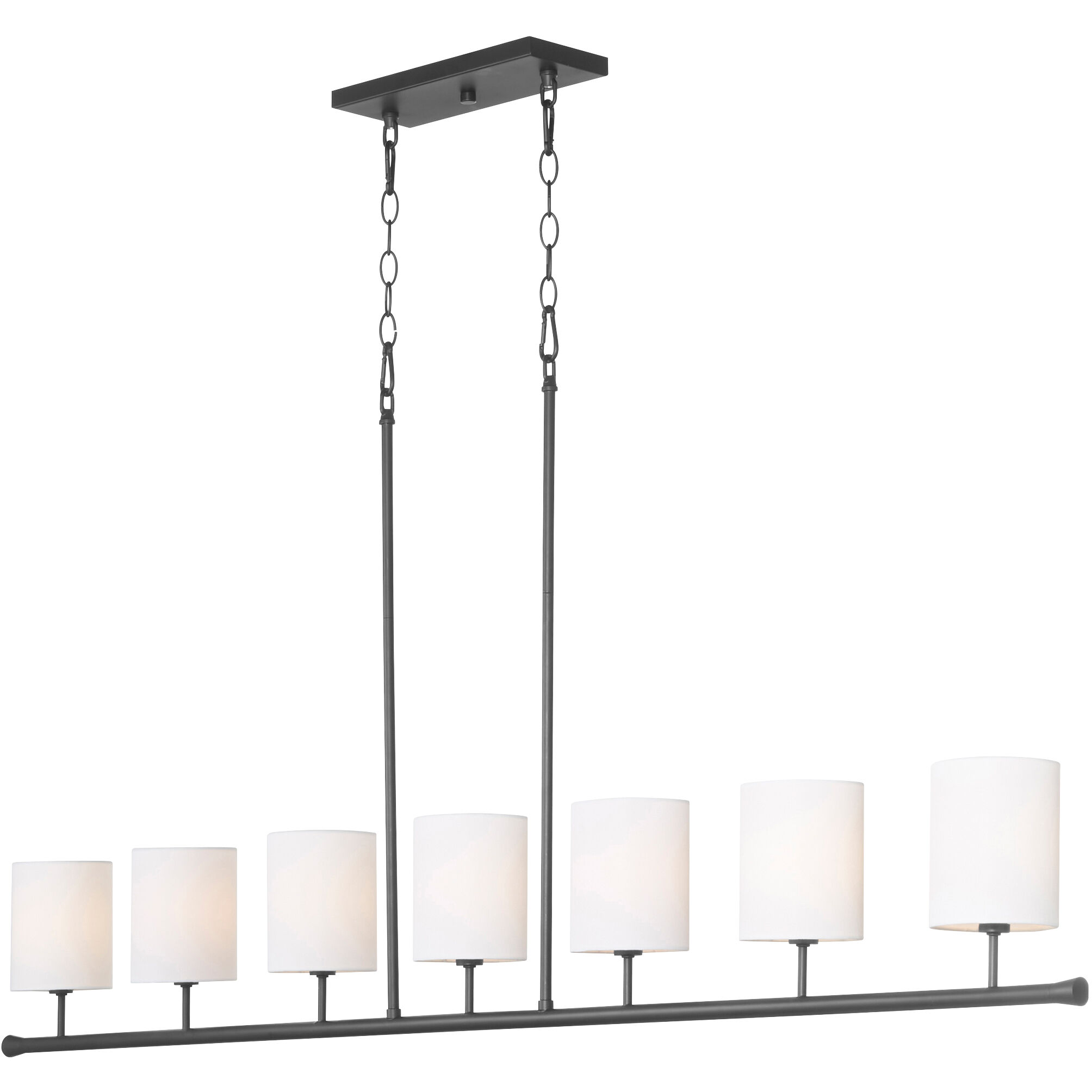 Harmony 7 Light 60 inch Matte Black Linear Chandelier Ceiling Light