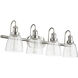 Fort Worth 4 Light 30 inch Satin Nickel Vanity Light Wall Light