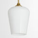 Raymond 8 inch Aged Brass Pendant Ceiling Light in Opal