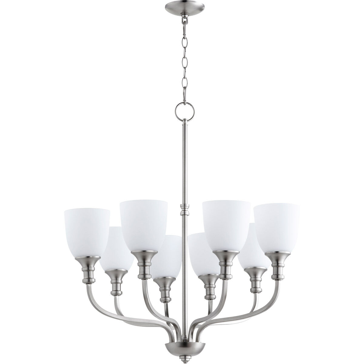 Richmond 8 Light 31 inch Satin Nickel Chandelier Ceiling Light in Satin Opal