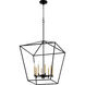 Gabriel 8 Light 22 inch Noir Foyer Pendant Ceiling Light, Quorum Home