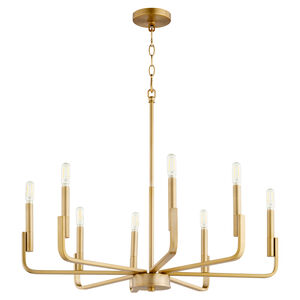 Tempo 8 Light 29 inch Aged Brass Chandelier Ceiling Light