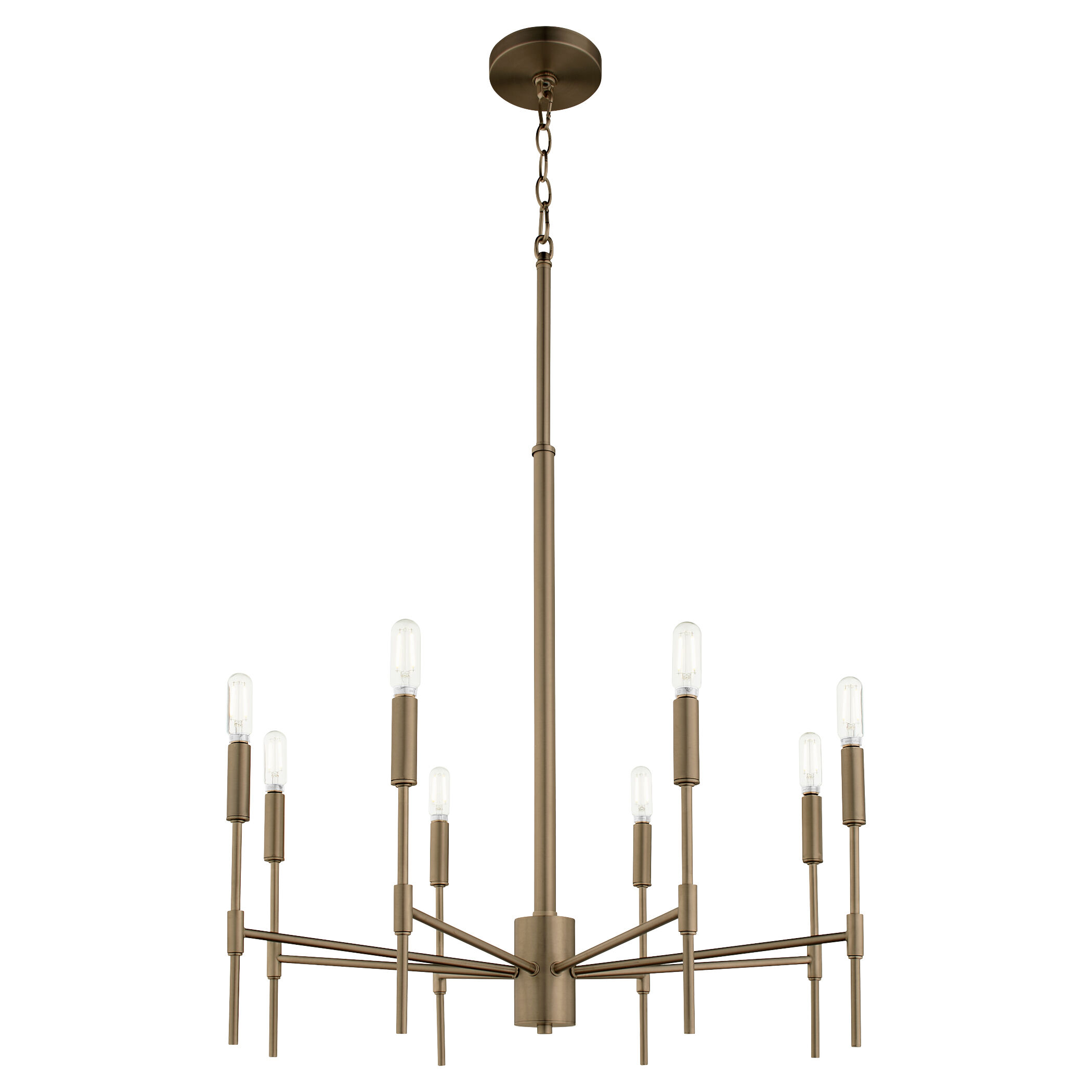 Hamilton 8 Light 28 inch Dark Brass Chandelier Ceiling Light