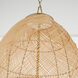 Rattan 5 Light 19 inch Aged Brass Pendant Ceiling Light