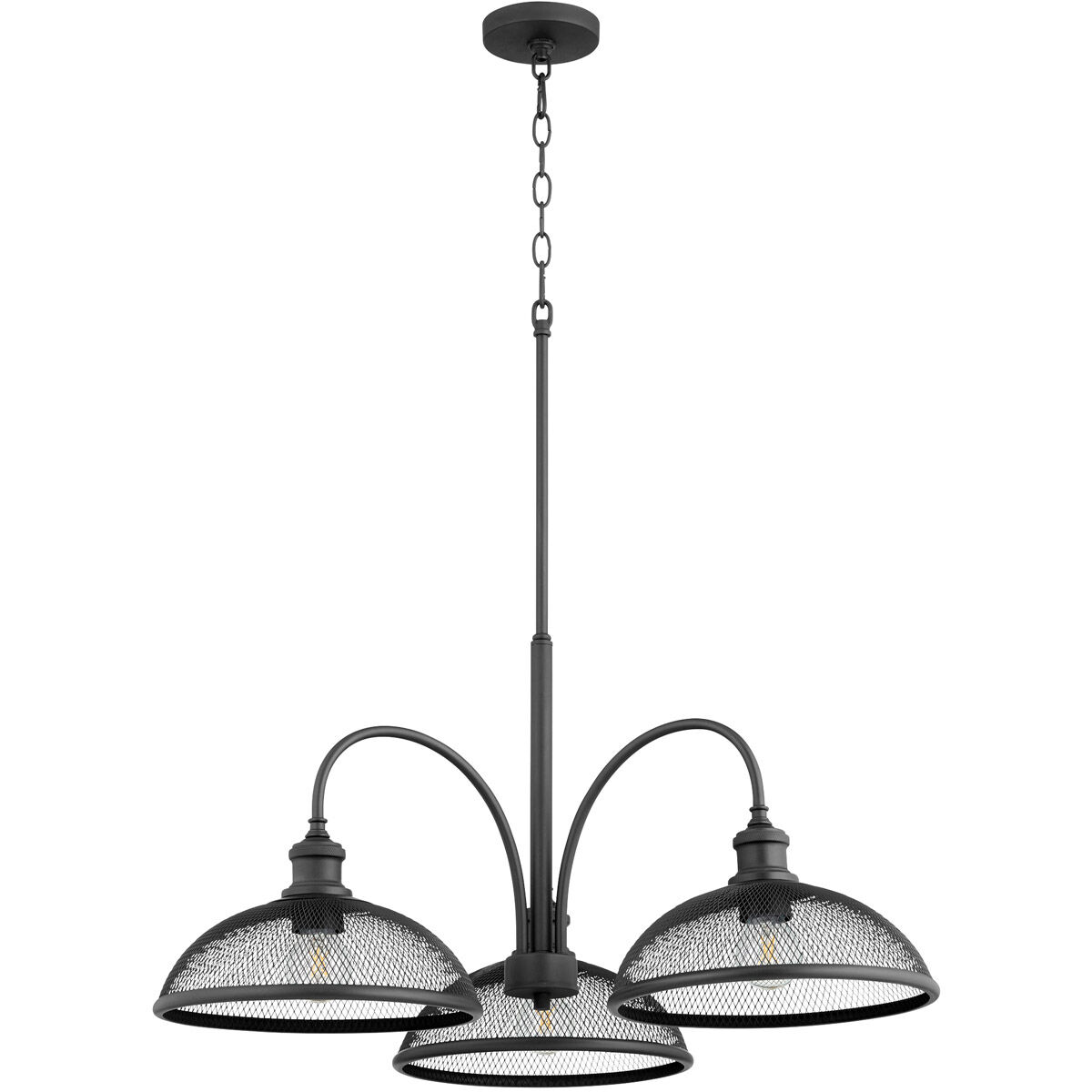 Omni 3 Light 31.5 inch Noir Mini Chandelier Ceiling Light