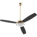 Expo 52 inch Aged Brass with Matte Black/Walnut Blades Ceiling Fan