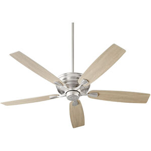 Gamble 60 inch Satin Nickel with Silver and Weathered Gray Blades Ceiling Fan