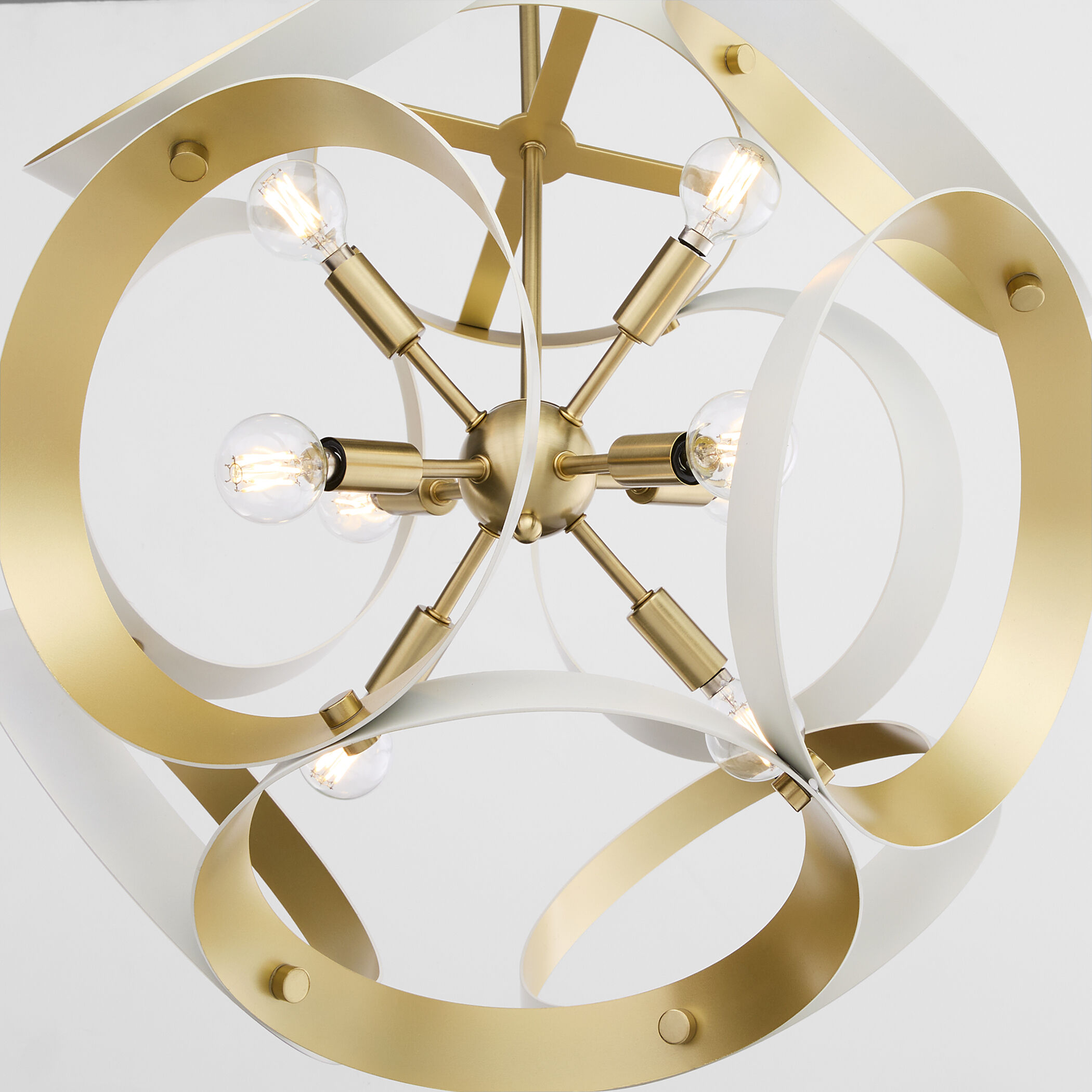 Domain 8 Light 22 inch Studio White and Aged Brass Pendant Ceiling Light