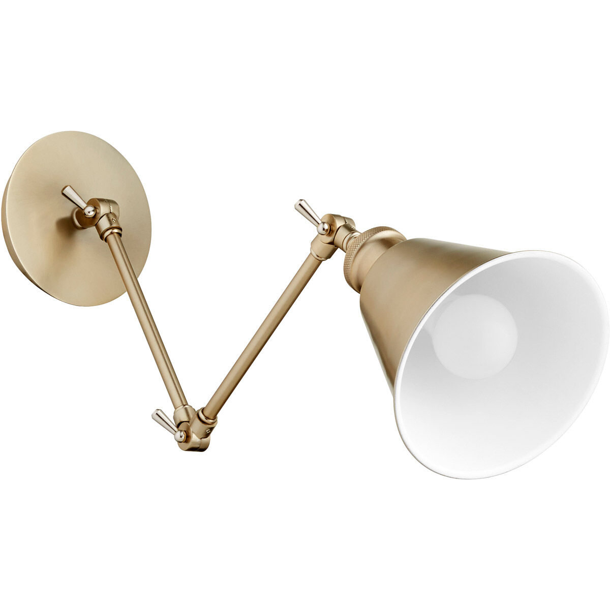 Metal Cone 29 inch 100.00 watt Aged Brass Swing Arm Wall Sconce Wall Light