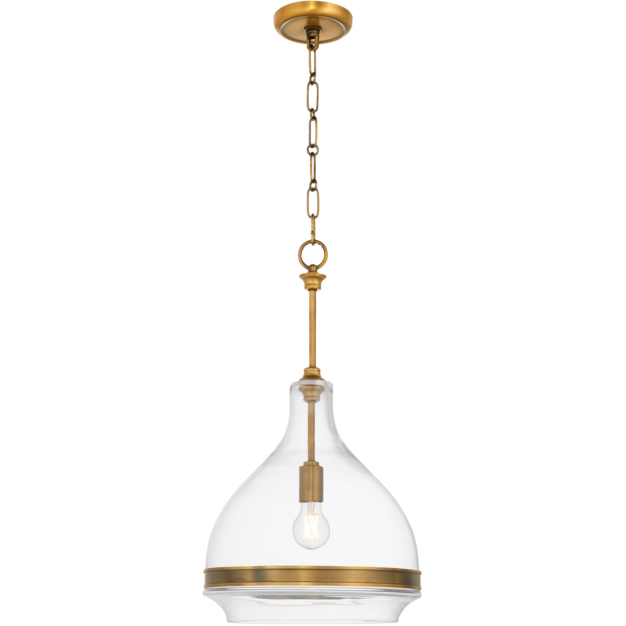 Tilbrook 1 Light 14 inch Brushed Brass Pendant Ceiling Light