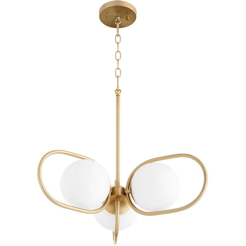 Belmont 3 Light 23 inch Aged Brass Chandelier Ceiling Light