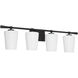 Goodwin 32.88 inch Matte Black Vanity Light Wall Light in Opal