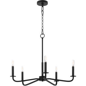 Rutherford 5 Light 24.5 inch Matte Black Chandelier Ceiling Light