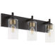 Fallstaff 3 Light 22.5 inch Matte Black Vanity Light Wall Light