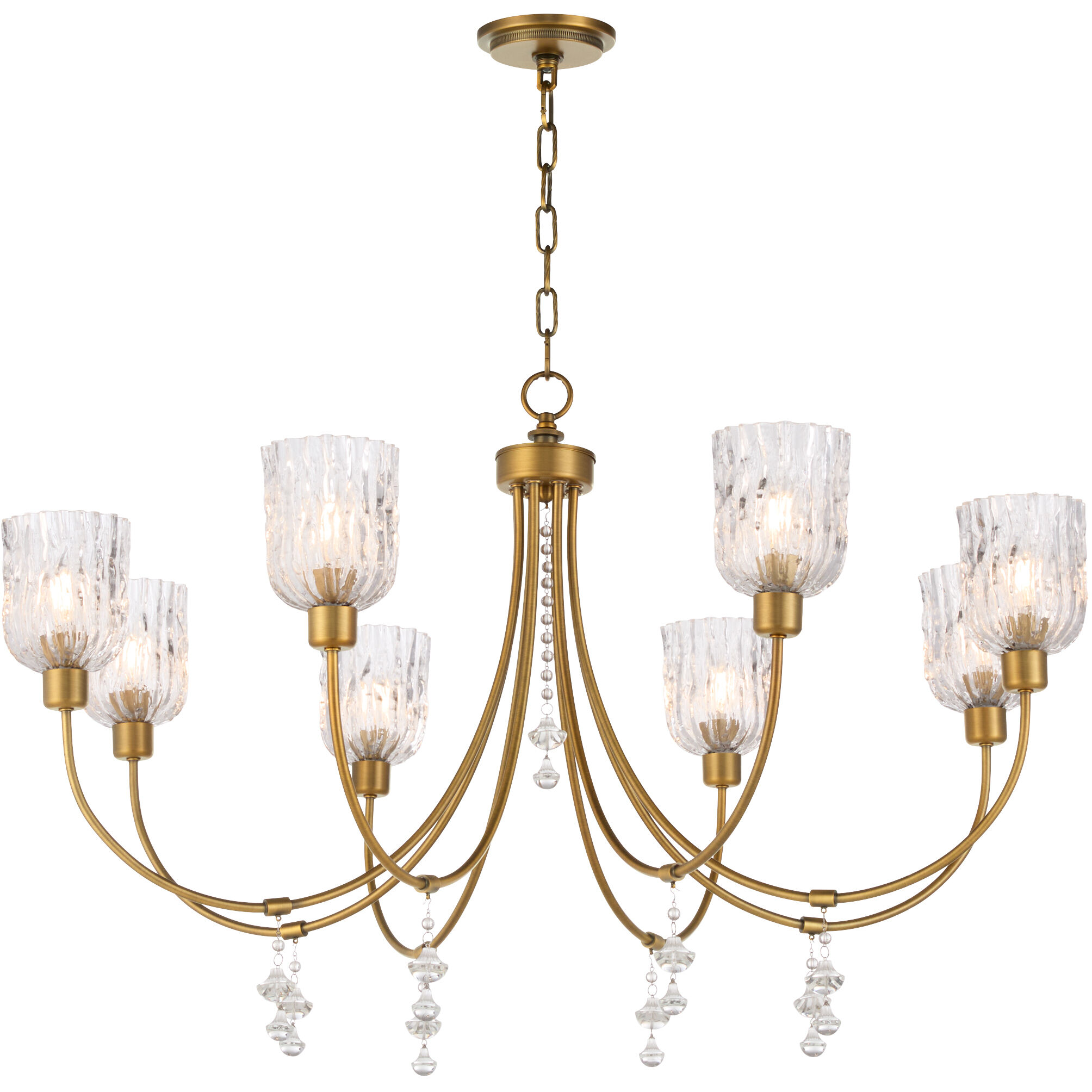 Meriam 8 Light 40 inch Brushed Brass Chandelier Ceiling Light