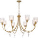 Meriam 8 Light 40 inch Brushed Brass Chandelier Ceiling Light