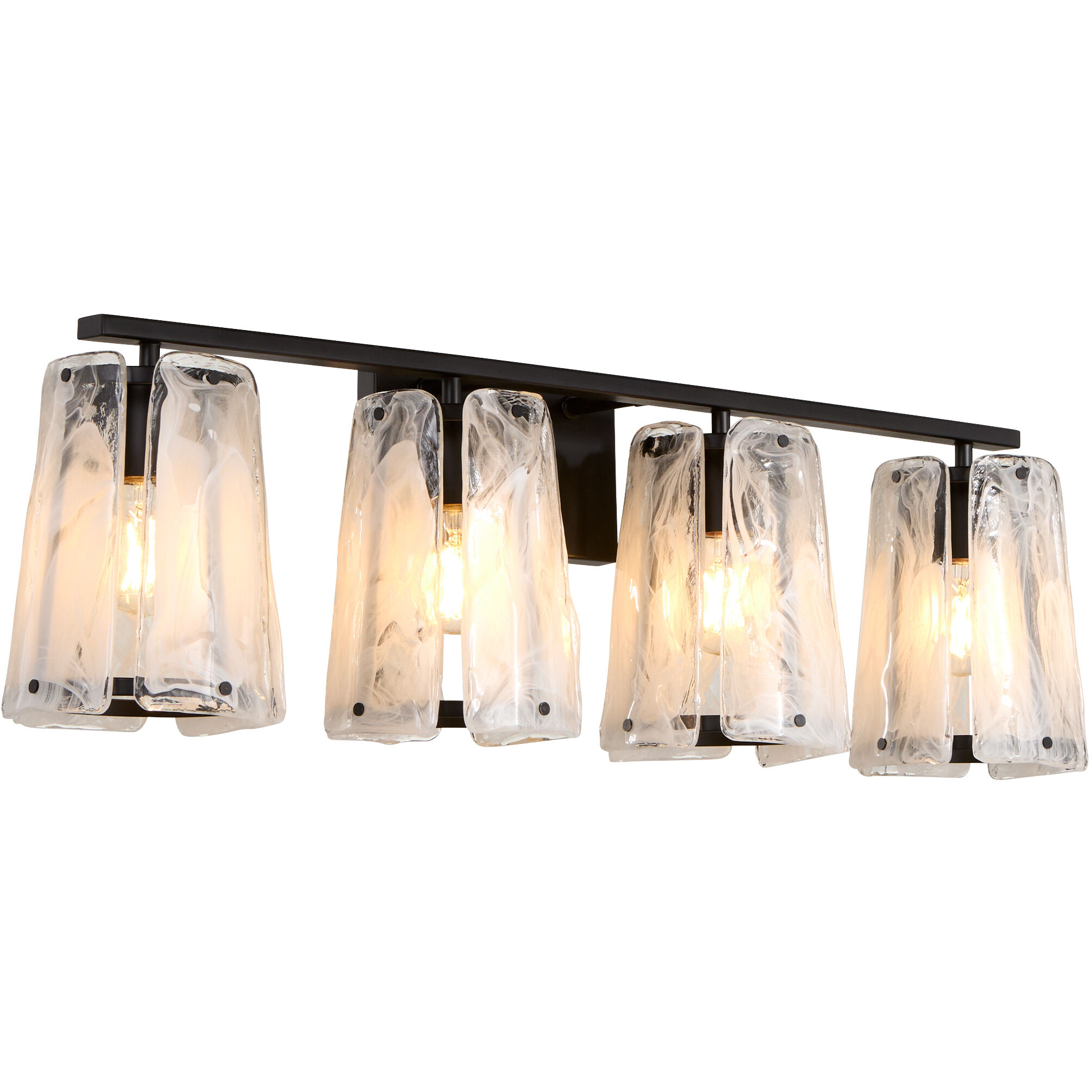 Prestige 4 Light 33 inch Matte Black Vanity Light Wall Light