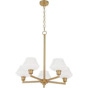 Cassini 5 Light 27.75 inch Aged Brass Chandelier Ceiling Light in Matte Black