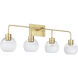Lacy 4 Light 33 inch Aged Brass Vanity Light Wall Light