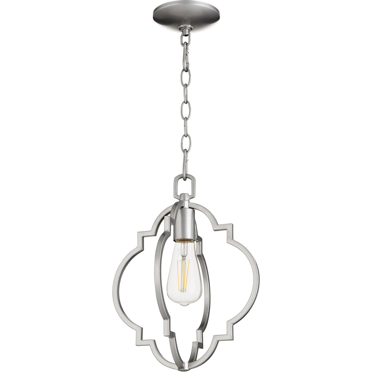 Dublin 1 Light 11 inch Classic Nickel Pendant Ceiling Light, Quorum Home