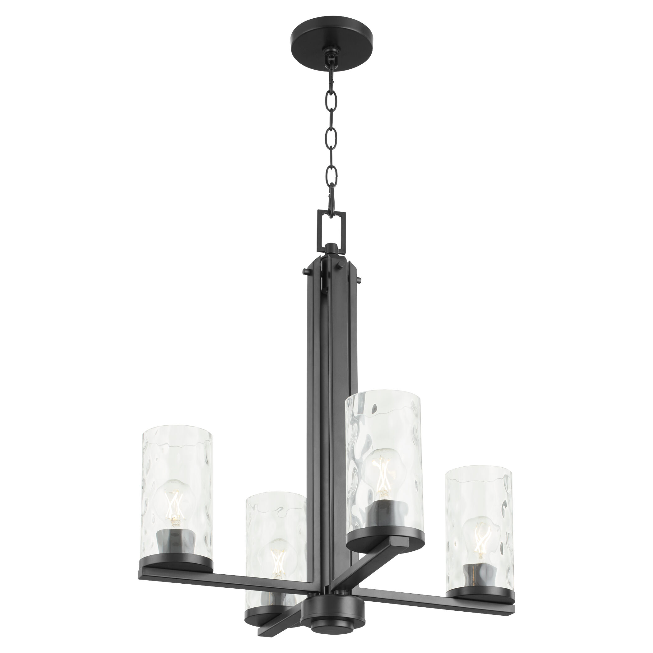 Steinway 4 Light 22 inch Matte Black Chandelier Ceiling Light