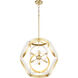 Domain 8 Light 22 inch Studio White and Aged Brass Pendant Ceiling Light