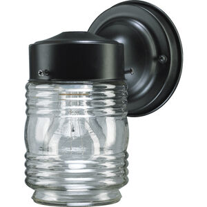 Jelly Jar 1 Light 8 inch Gloss Black Outdoor Wall Lantern