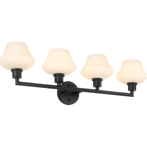 Cassini 4 Light 33 inch Matte Black Vanity Light Wall Light