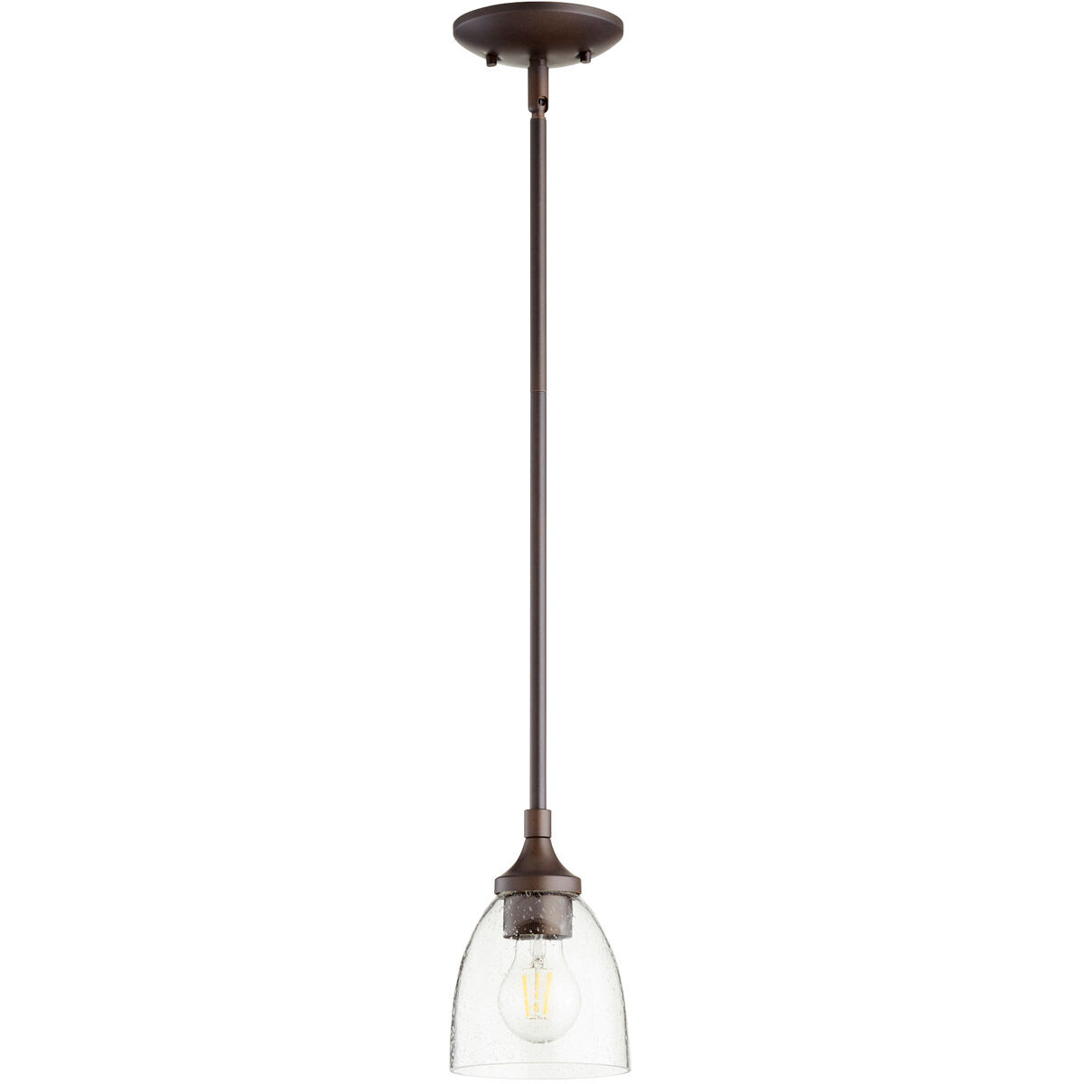 Enclave 1 Light 5.5 inch Oiled Bronze Pendant Ceiling Light in Clear Seeded