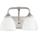 Enclave 2 Light 13 inch Satin Nickel Vanity Light Wall Light in Satin Opal