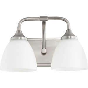 Enclave 2 Light 13 inch Satin Nickel Vanity Light Wall Light in Satin Opal