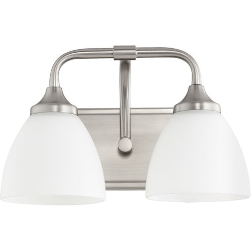 Enclave 2 Light 13 inch Satin Nickel Vanity Light Wall Light in Satin Opal