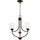 Enclave 3 Light 19 inch Oiled Bronze Mini Chandelier Ceiling Light in Satin Opal