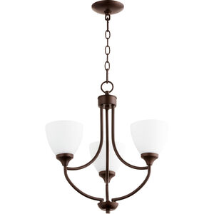 Enclave 3 Light 19 inch Oiled Bronze Mini Chandelier Ceiling Light in Satin Opal