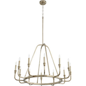 Marquee 12 Light 37 inch Aged Silver Leaf Chandelier Ceiling Light