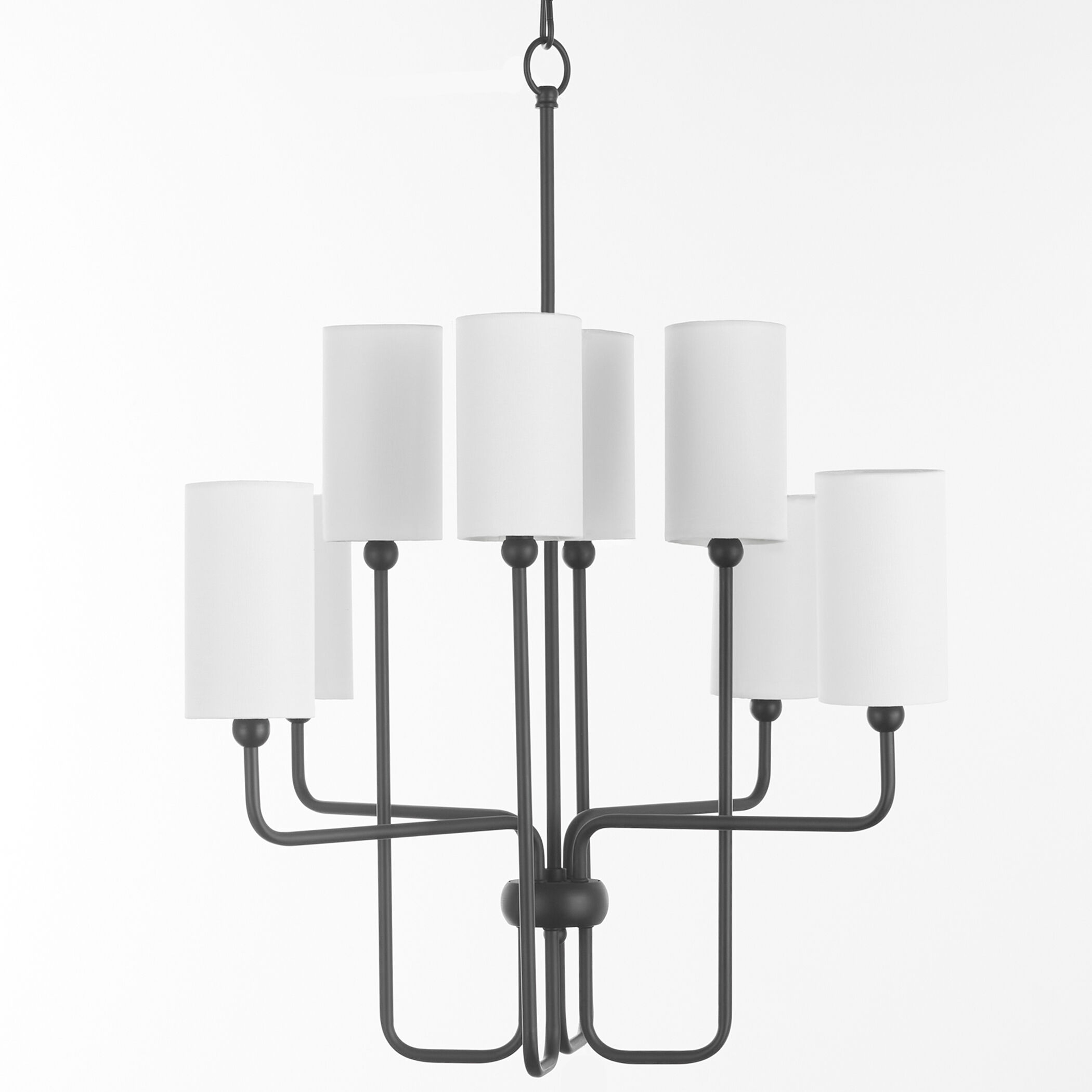 Charlotte 8 Light 30 inch Matte Black Chandelier Ceiling Light