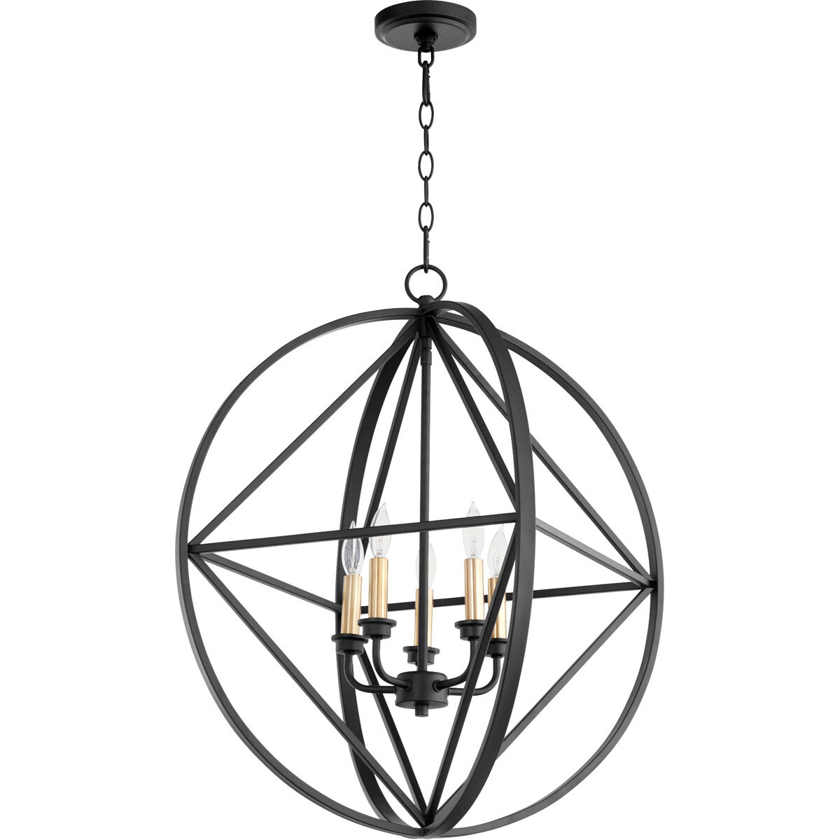 Prolate 5 Light 24 inch Noir Pendant Ceiling Light