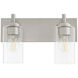 Fallstaff 2 Light 14.5 inch Satin Nickel Vanity Light Wall Light