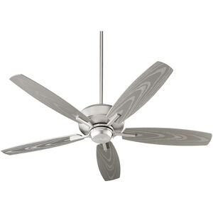 Breeze Patio 52 inch Satin Nickel with Silver Blades Patio Fan in Not Included, Quorum Home