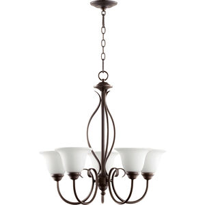 Spencer 5 Light 25 inch Oiled Bronze Chandelier Ceiling Light in Satin Opal