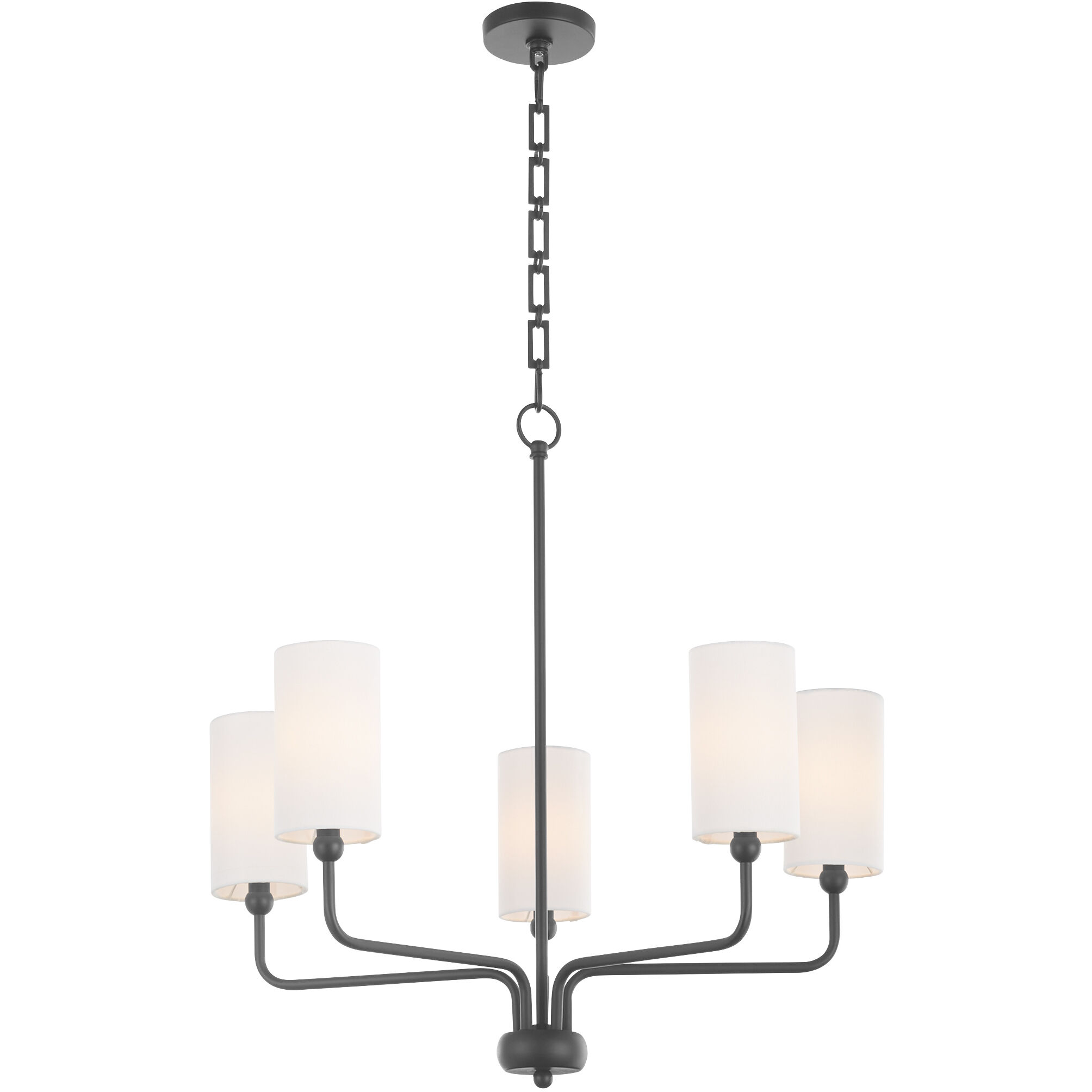 Charlotte 5 Light 27 inch Matte Black Chandelier Ceiling Light