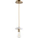 Fort Worth 1 Light 5.88 inch Aged Brass and White Marble Mini Pendant Ceiling Light