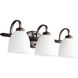 Reyes 3 Light 25 inch Oiled Bronze Vanity Light Wall Light in Satin Opal
