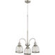 Omni 3 Light 19 inch Satin Nickel Mini Chandelier Ceiling Light, Convertible