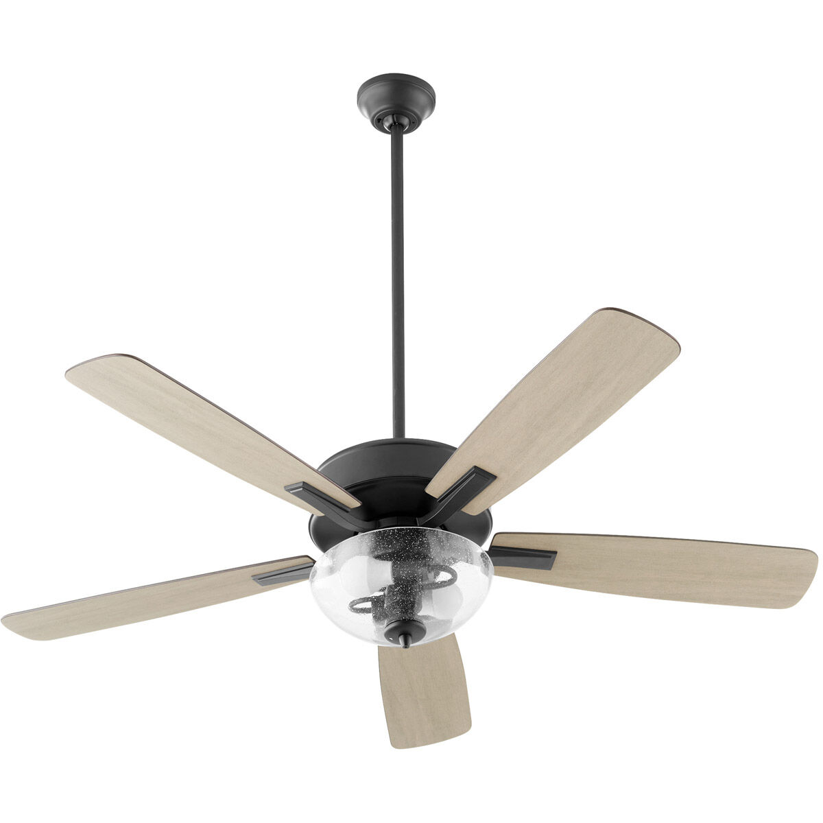 Ovation 52 inch Matte Black with Matte Black/Weathered Gray Blades Ceiling Fan