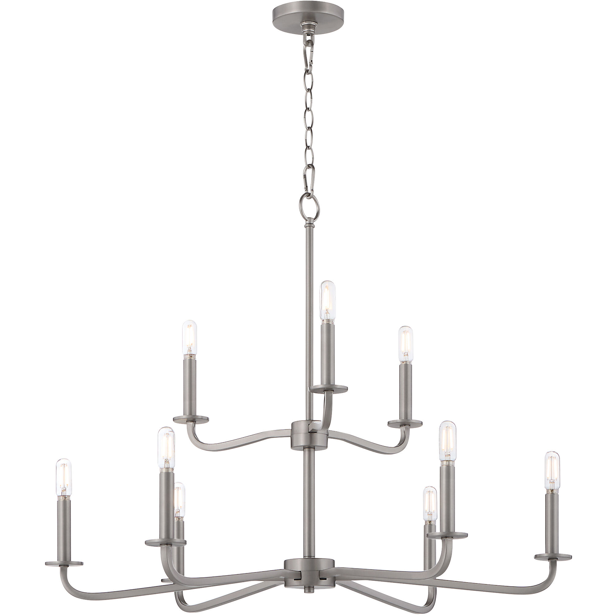Rutherford 9 Light 28.5 inch Satin Nickel Chandelier Ceiling Light
