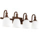 Richmond 4 Light 28 inch Oiled Bronze Vanity Light Wall Light in Satin Opal